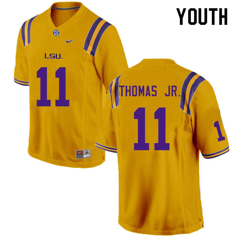 Youth #11 Brian Thomas Jr. LSU Tigers College Football Jerseys Sale-Gold